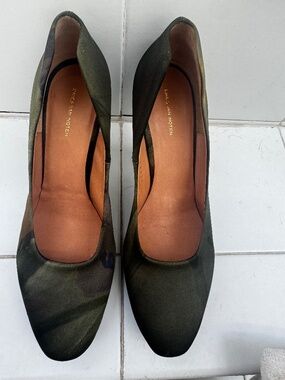 NIB DRIES VAN NOTEN SILK CAMOUFLAGE PUMPS HEELS SHOES 37.5 $620